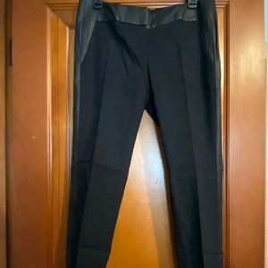 NWT The Limited Exact Stretch slim leg pant, black with fake leather trim, sz 8